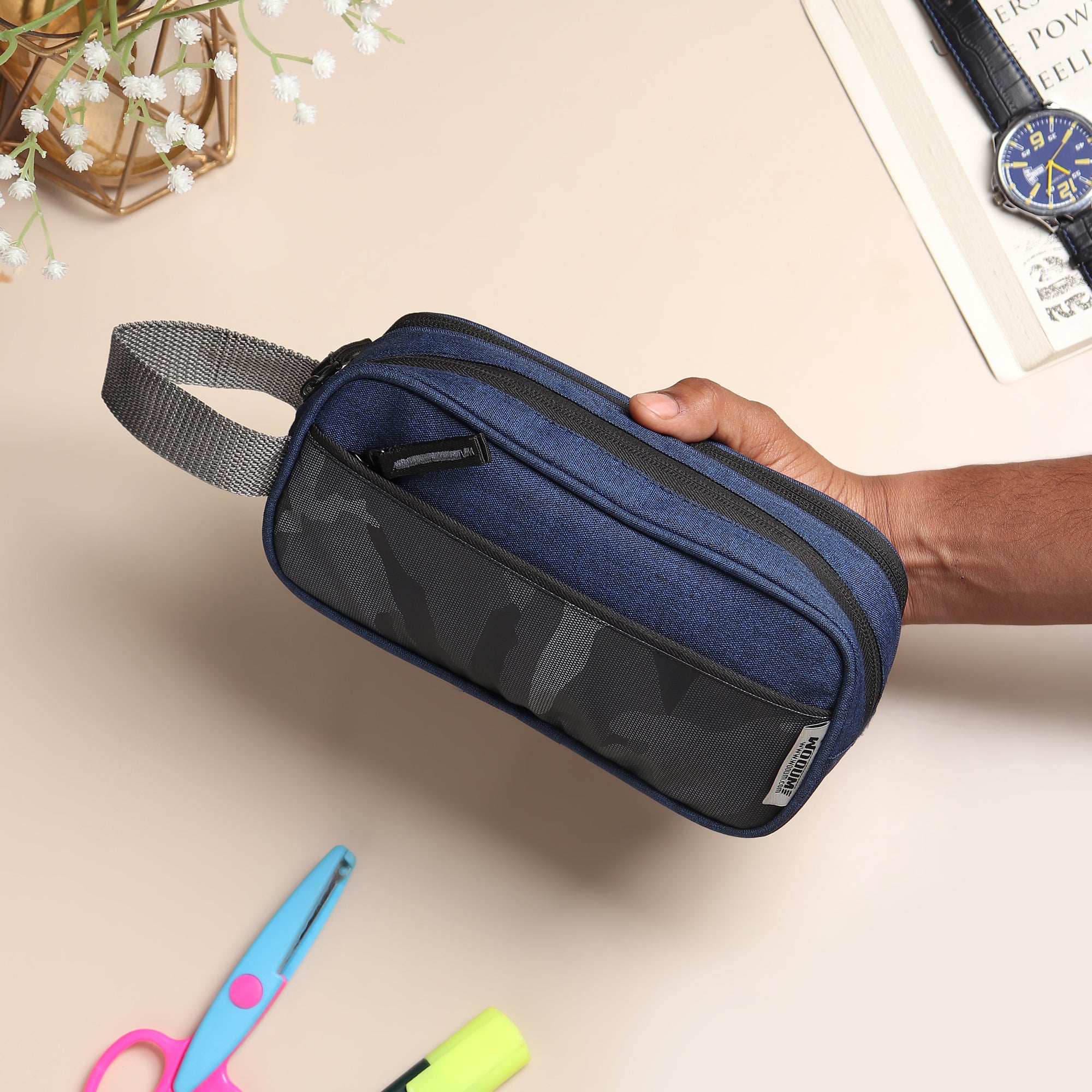 Pencil Case for Girls Boys Navy Blue