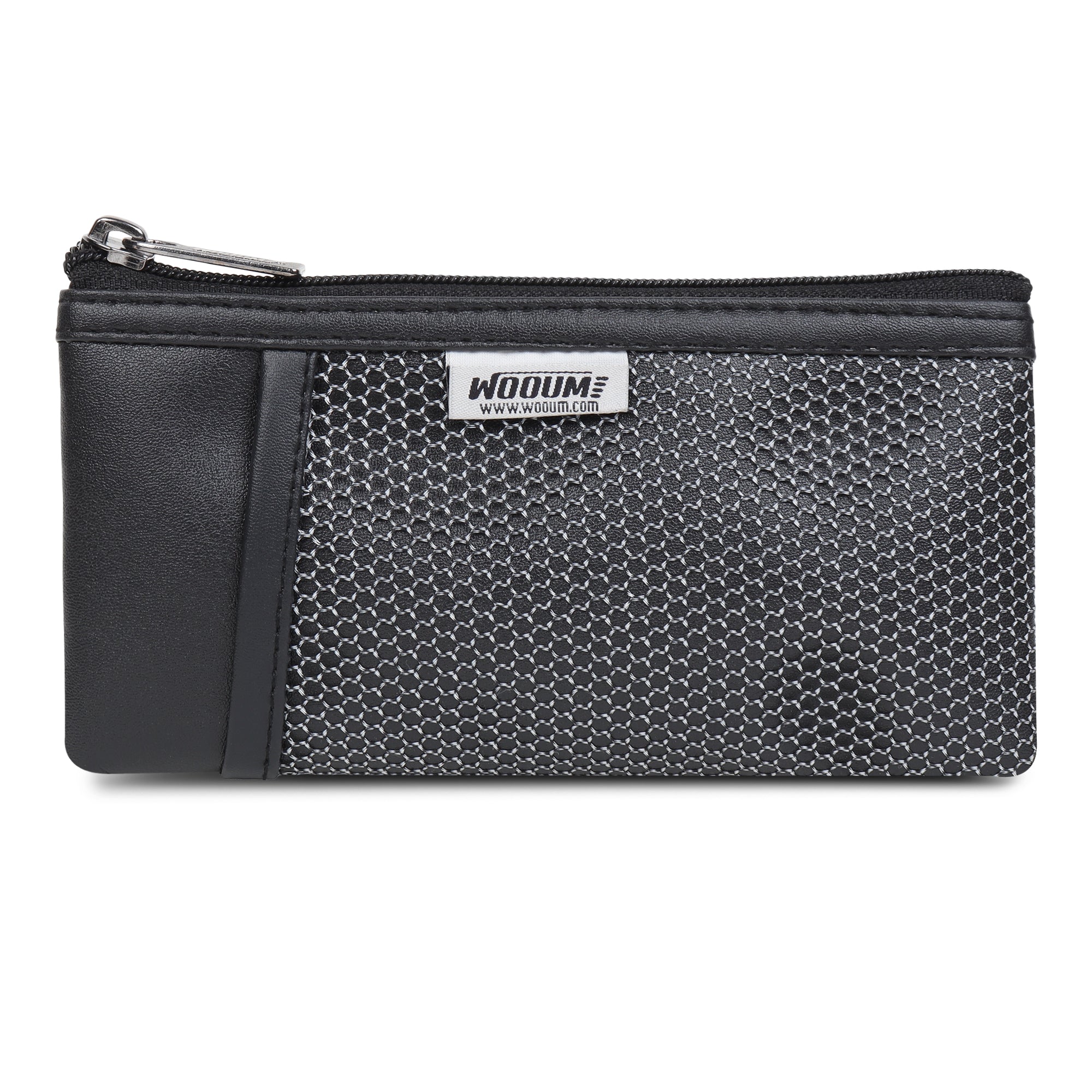 Leather Slim Pocket Pencil Case Pouch Mesh pocket