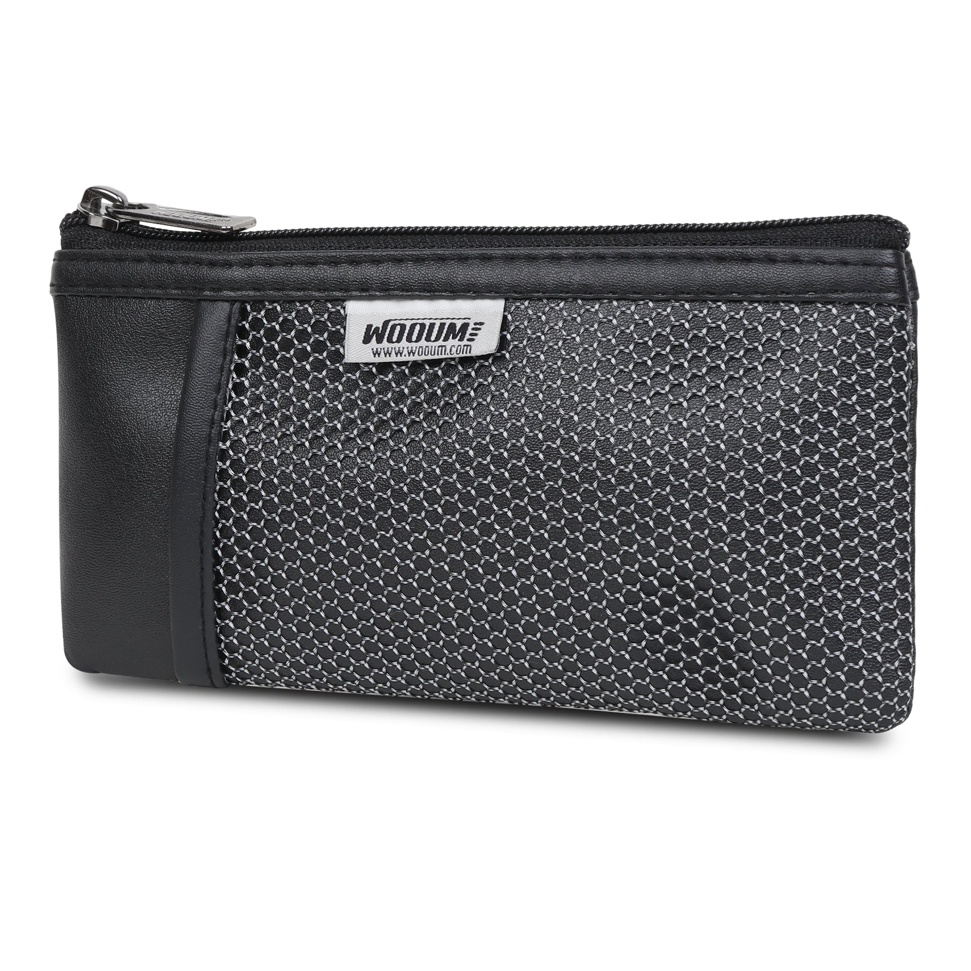 Leather Slim Pocket Pencil Case Pouch Mesh pocket